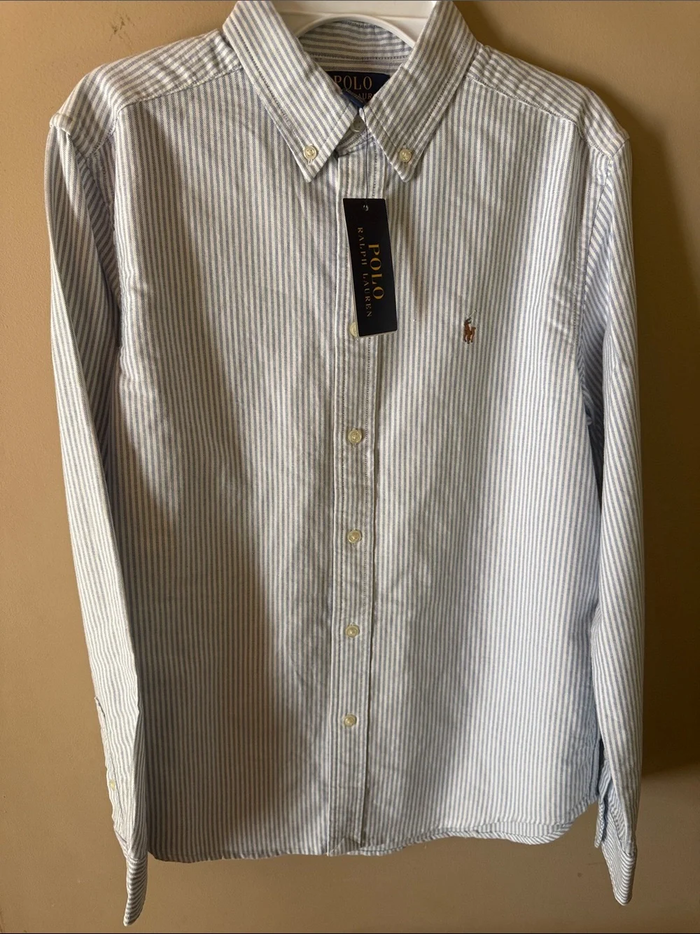 Polo by Ralph Lauren Blue & White Thin-Stripe Oxford Shirt